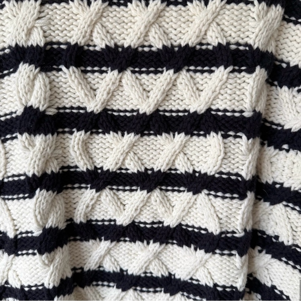 Sezane Sean Cardigan Ecru / Navy - Size XS - Picture 9 of 9